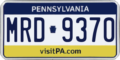 PA license plate MRD9370