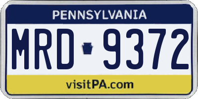PA license plate MRD9372