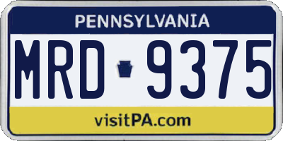 PA license plate MRD9375