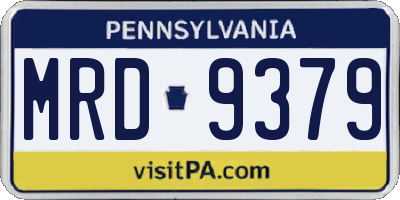 PA license plate MRD9379