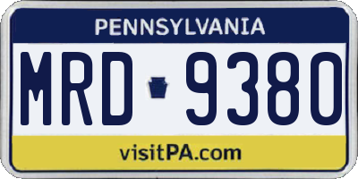 PA license plate MRD9380