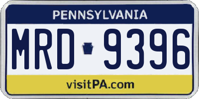 PA license plate MRD9396