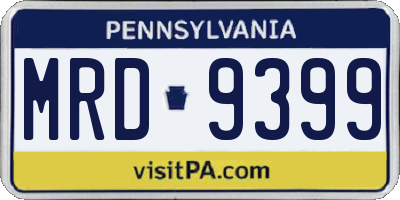 PA license plate MRD9399