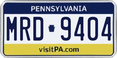 PA license plate MRD9404