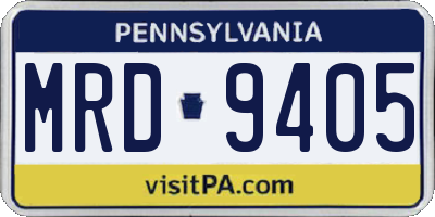PA license plate MRD9405