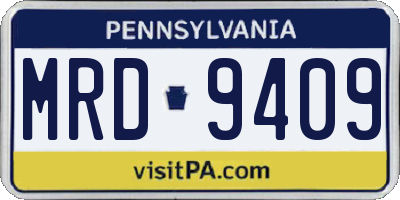 PA license plate MRD9409