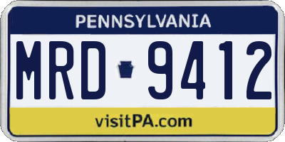 PA license plate MRD9412