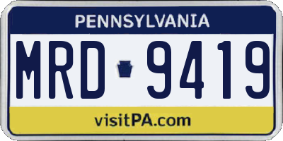 PA license plate MRD9419