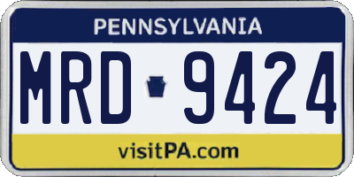 PA license plate MRD9424