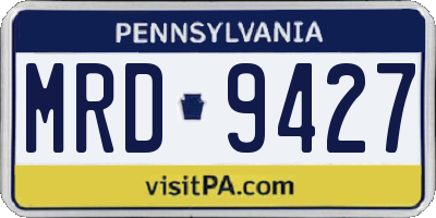PA license plate MRD9427