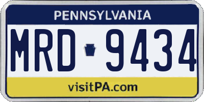 PA license plate MRD9434