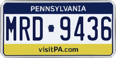 PA license plate MRD9436