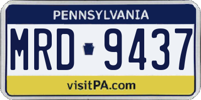 PA license plate MRD9437