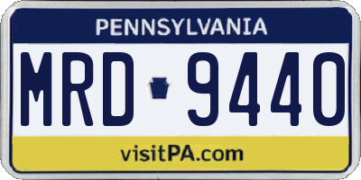PA license plate MRD9440