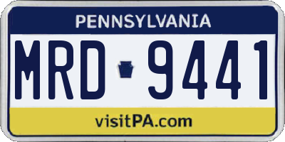 PA license plate MRD9441
