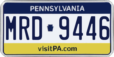 PA license plate MRD9446