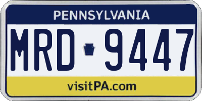 PA license plate MRD9447