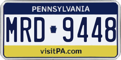 PA license plate MRD9448
