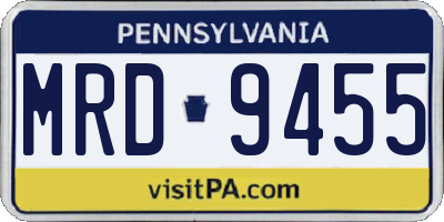 PA license plate MRD9455