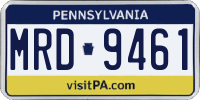 PA license plate MRD9461
