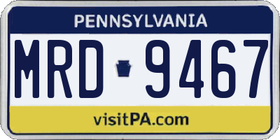 PA license plate MRD9467
