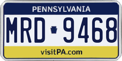 PA license plate MRD9468