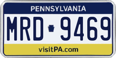 PA license plate MRD9469