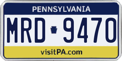 PA license plate MRD9470