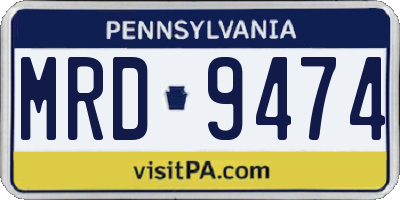 PA license plate MRD9474
