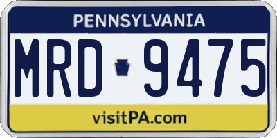 PA license plate MRD9475