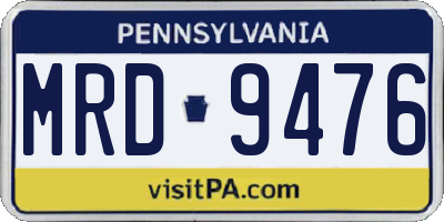 PA license plate MRD9476