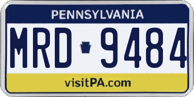 PA license plate MRD9484