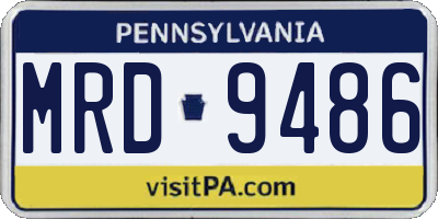 PA license plate MRD9486