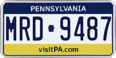 PA license plate MRD9487
