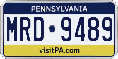 PA license plate MRD9489