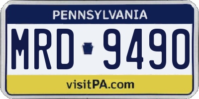 PA license plate MRD9490