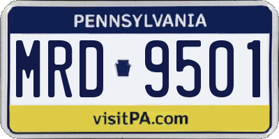 PA license plate MRD9501