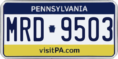 PA license plate MRD9503