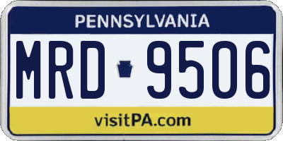PA license plate MRD9506