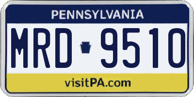 PA license plate MRD9510