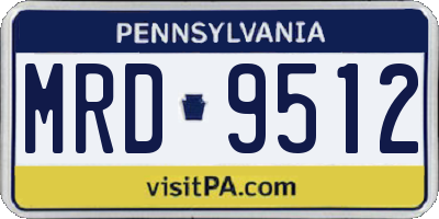 PA license plate MRD9512
