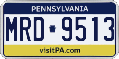 PA license plate MRD9513