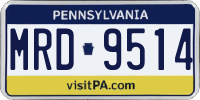 PA license plate MRD9514