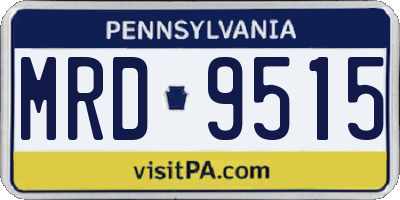 PA license plate MRD9515
