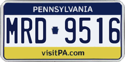PA license plate MRD9516