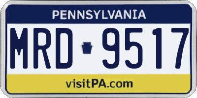 PA license plate MRD9517