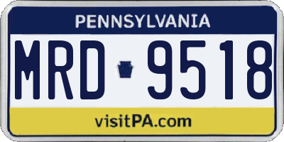 PA license plate MRD9518