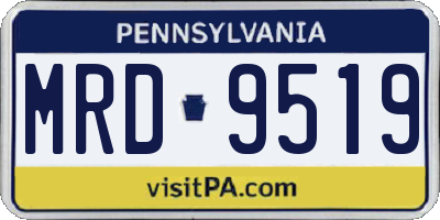 PA license plate MRD9519