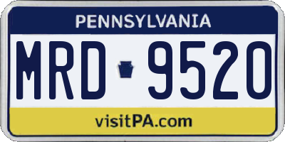 PA license plate MRD9520