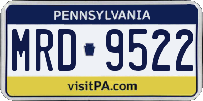 PA license plate MRD9522